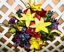 Vibrantly Colored Artificial Flowers Bush