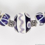Tribal Sea Glass Ink Blue Tribal Sea Glass Necklace