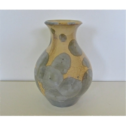 Silver & Tan Crystalline Vase