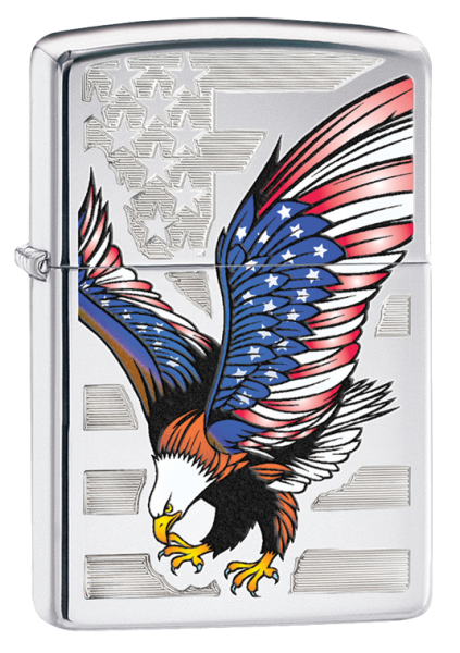 Eagle Flag HP Chrome Zippo